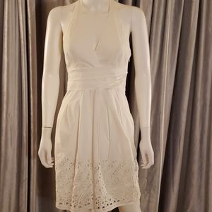 BCBGMaxAzria White Halter Dress with Pockets